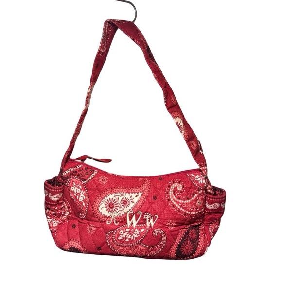 Soon Vintage Vera Bradley Small Maggie Satchel & Coin Purse Mesa Red Paisley Set - Picture 16 of 16